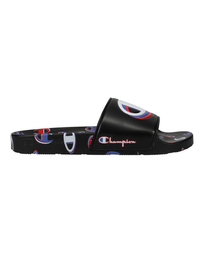 Champion Mens Slides NZ - Ipo 3peat Black ( 0359-WMZHJ )